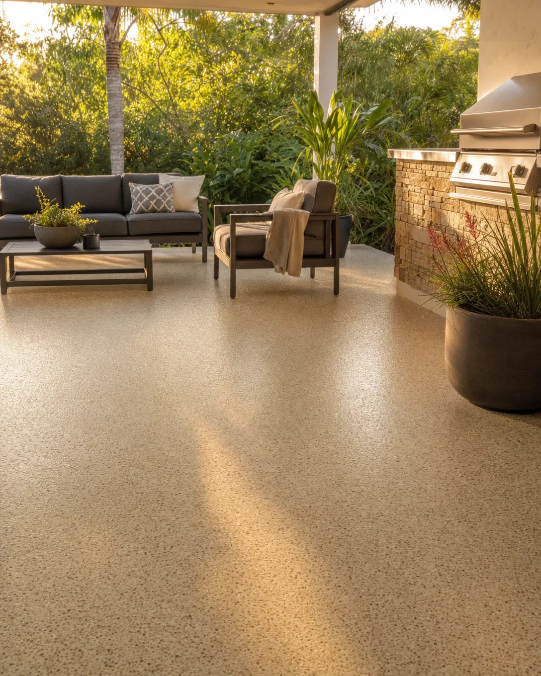 Patio & Outdoor Coatings — Outdoor systems. Texture options. Site assessed.